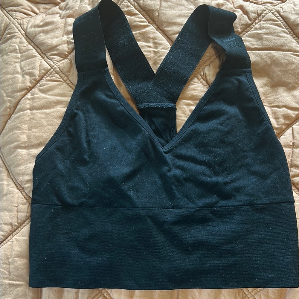 Pink Black Sports Bra with Modern X-Back